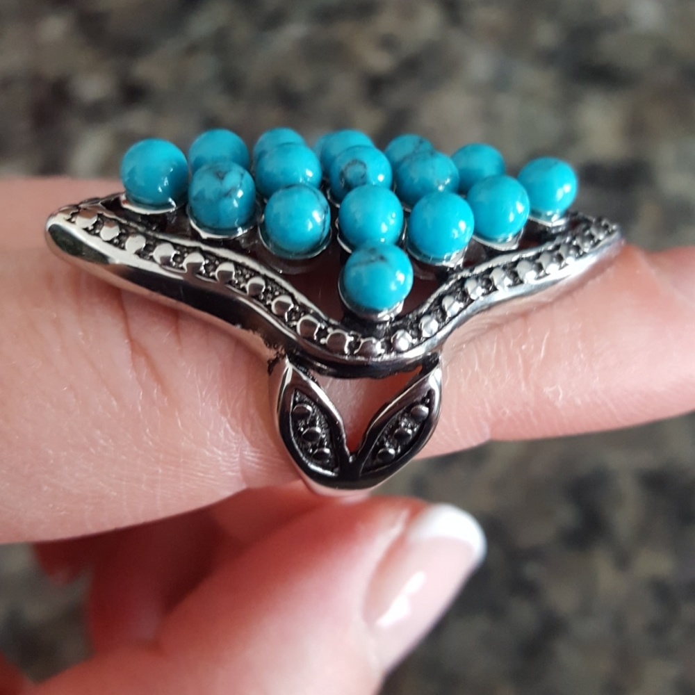 Howlite blue ring - Picture 4 of 4